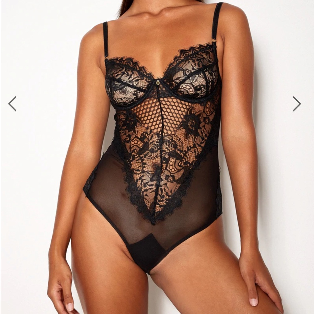 Gooseberry Intimates Honey Bee bodysuit Black XS